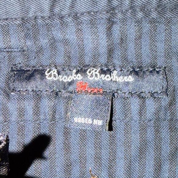 Brooks Brothers Boys 8 Embroidered Nautical Flag Shorts Blue Cotton Chino Preppy - Picture 3 of 6